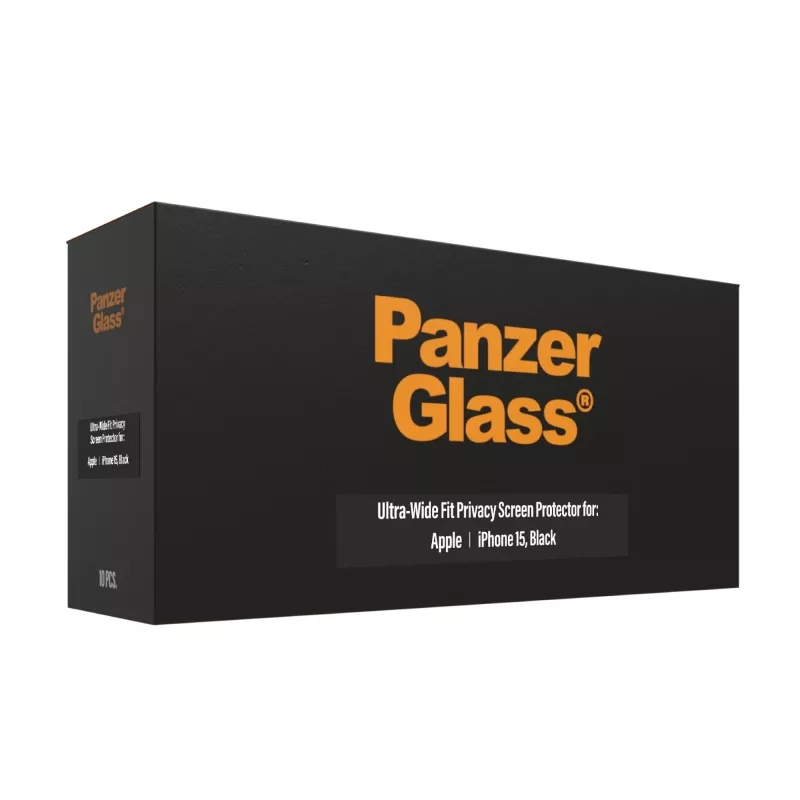 PanzerGlass Privatumo ekrano apsauga iPhone 15 Ultra-Wide Fit atspari smūgiams