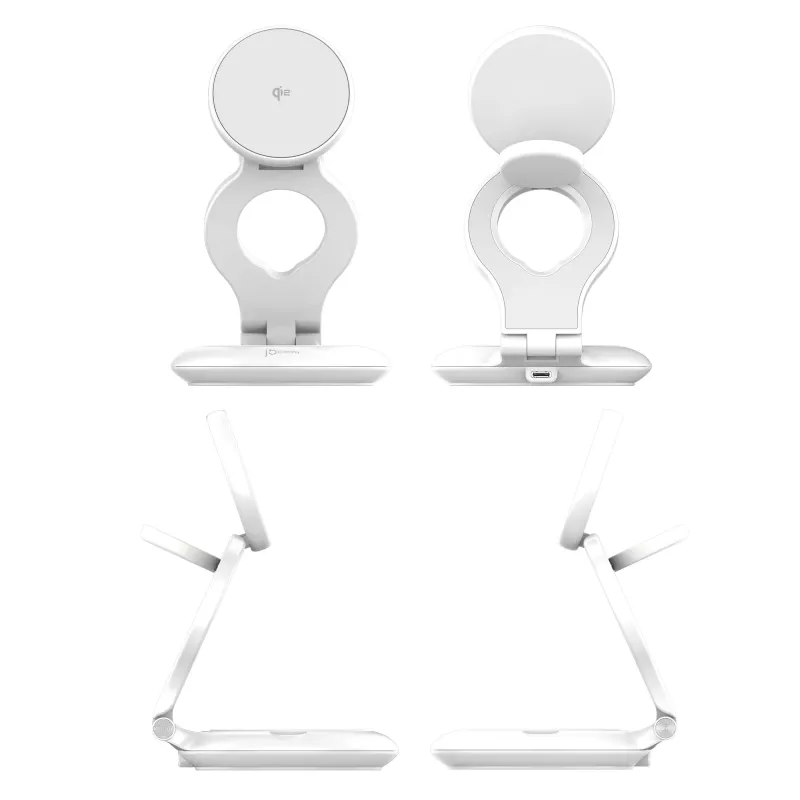 j5create Qi2 3-in-1 Magnetinis Sulankstomas Belaidis Įkrovimo Stotelė Vidaus USB Išmanusis Laikrodis Ausinės Išmanusis Telefonas