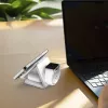 j5create Qi2 3-in-1 Magnetinė Kelioninė Belaidė Įkrovimo Stotelė USB Greitas Įkrovimas Balta