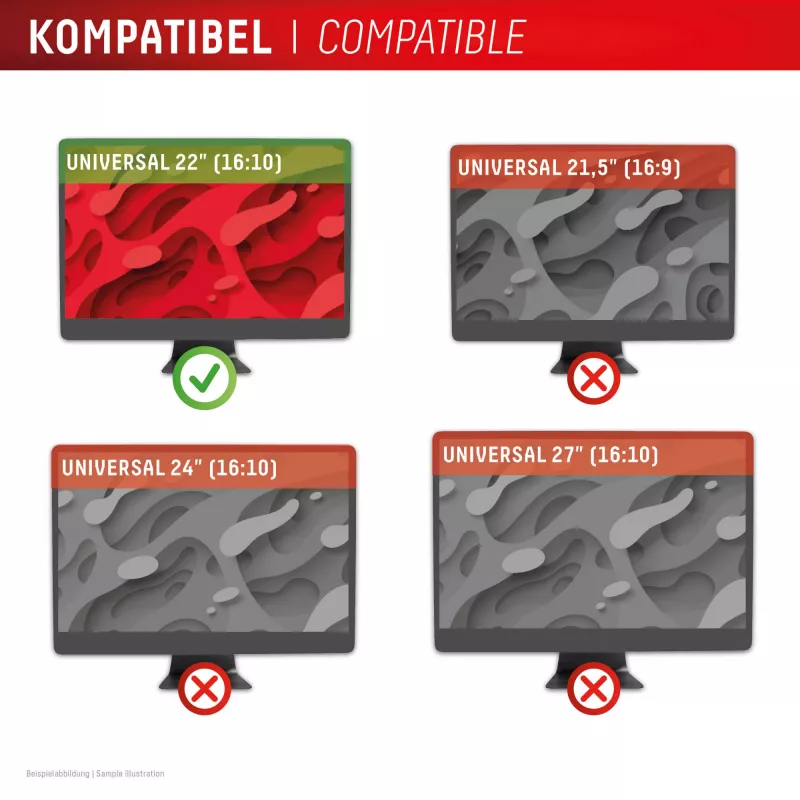Displex PRIVACY SAFE nuimamas dviejų krypčių privatumo filtras staliniam monitoriui 22'' (16:10)