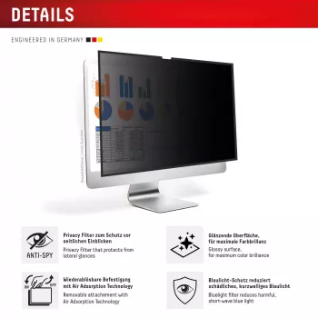 Displex PRIVACY SAFE nuimamas dvipusis privatumo filtras, skirtas iMac 24 colių M1 (2021) / M3 (2023) / M4 (2024)