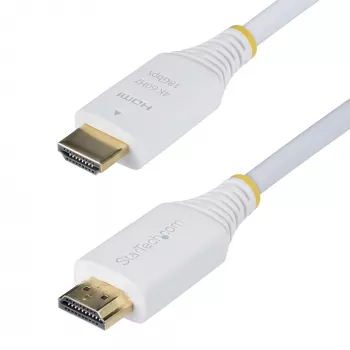StarTech.com 6 pėdų (1,8 m) aukščiausios kokybės sertifikuotas didelės spartos HDMI laidas, 4K 60 Hz / 1440p 144 Hz, HDR10 / HDCP 2.2 / ARC, 18 Gbit/s, UHD HDMI 2.0 laidas televizoriui / monitoriui / ekranui, TPE apvalkalas, baltas