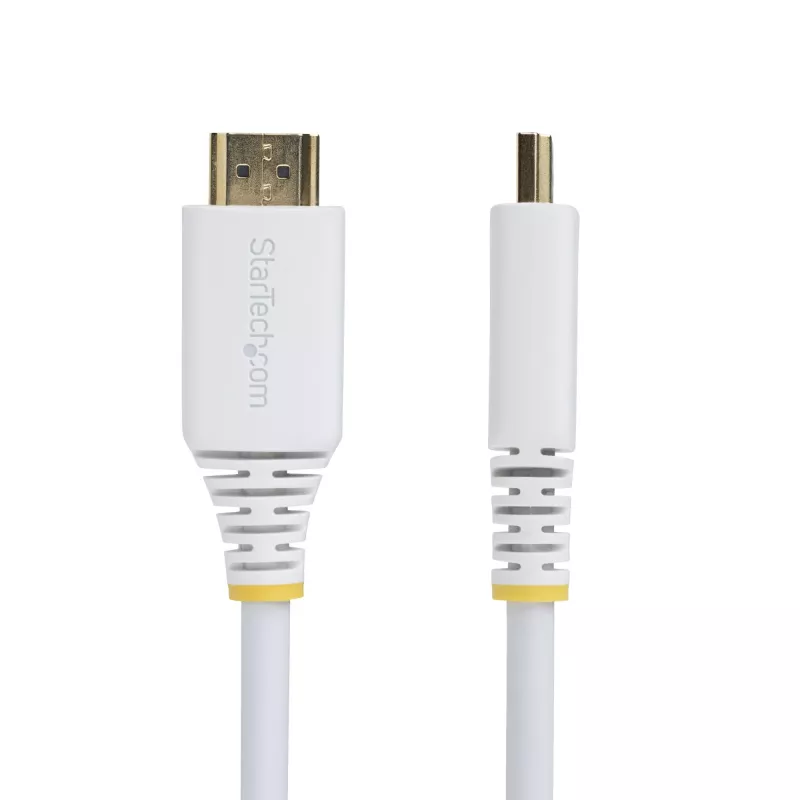 StarTech.com 6 pėdų (1,8 m) aukščiausios kokybės sertifikuotas didelės spartos HDMI laidas, 4K 60 Hz / 1440p 144 Hz, HDR10 / HDCP 2.2 / ARC, 18 Gbit/s, UHD HDMI 2.0 laidas televizoriui / monitoriui / ekranui, TPE apvalkalas, baltas