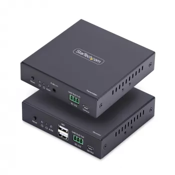 StarTech.com HDMI KVM ilgiklis per IP tinklą, 4K 60Hz, nereikalaujantis tvarkyklių, HDMI ir USB per Ethernet/CAT6, AVoIP, siųstuvo ir imtuvo rinkinys, įskaitant montavimo rinkinius