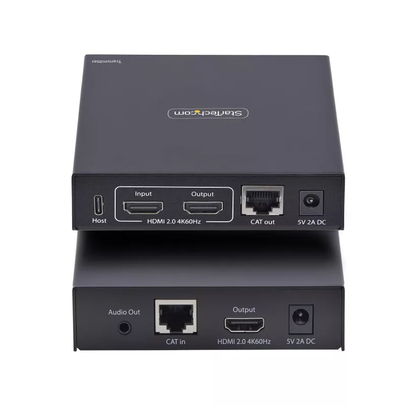 StarTech.com HDMI KVM ilgiklis per IP tinklą, 4K 60Hz, nereikalaujantis tvarkyklių, HDMI ir USB per Ethernet/CAT6, AVoIP, siųstuvo ir imtuvo rinkinys, įskaitant montavimo rinkinius