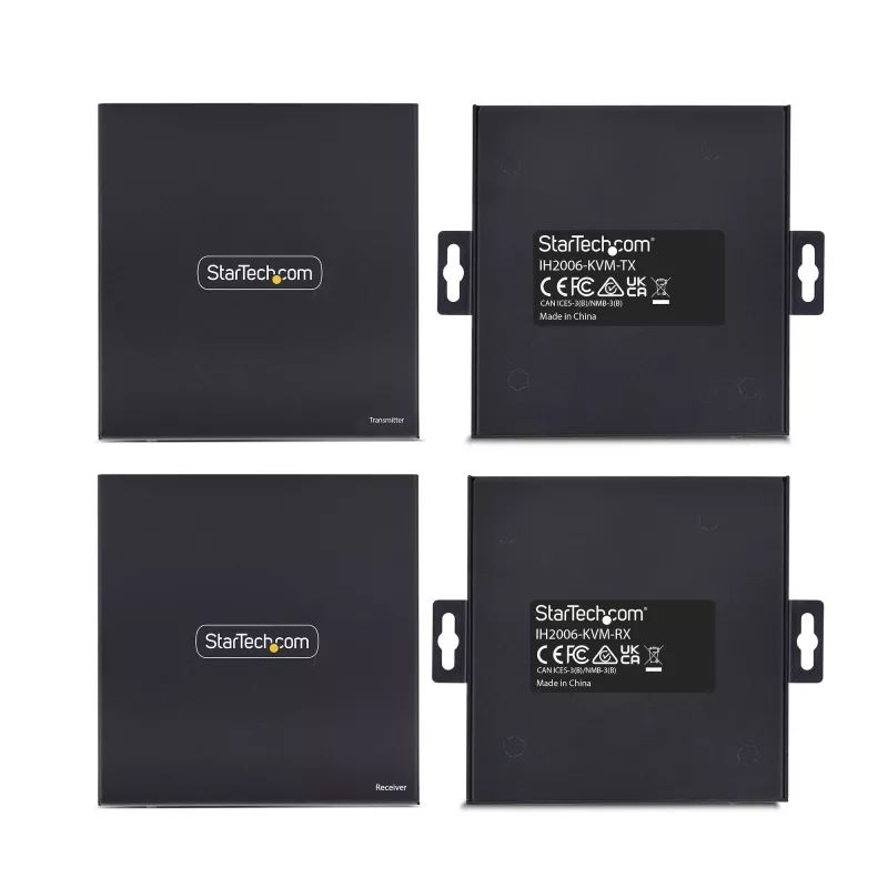 StarTech.com HDMI KVM ilgiklis per IP tinklą, 4K 60Hz, nereikalaujantis tvarkyklių, HDMI ir USB per Ethernet/CAT6, AVoIP, siųstuvo ir imtuvo rinkinys, įskaitant montavimo rinkinius