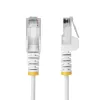 StarTech.com 2 m baltas plonas CAT6 Ethernet kabelis, be užkabinimų, 100 W PoE, UTP, LSZH, 28AWG gryno vario gijos, plonas RJ45 tinklo komutacinis kabelis su įtempimo mažinimo elementais, individualiai testuotas