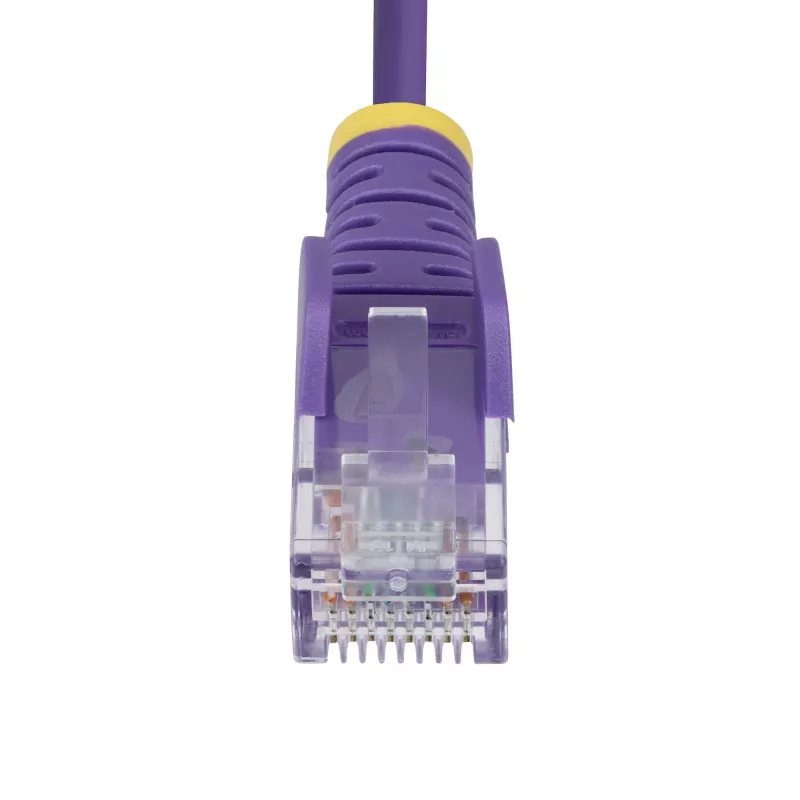 StarTech.com 5 m purpurinis plonas CAT6 eterneto kabelis, be užkabinimų, 100 W PoE, UTP, LSZH, 28AWG gryno vario gyslos, plonas RJ45 tinklo komutacinis kabelis su įtempimo sumažinimais, individualiai testuotas