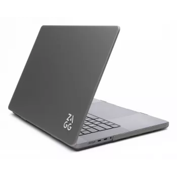 Kietas dėklas Zagg, skirtas „MacBook Pro 13 M2/M1 (20)“ — dūminės apdailos, apsauginis kevalas