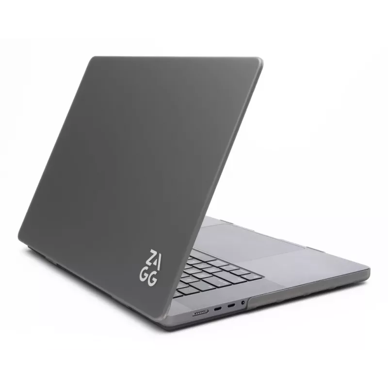 Kietas dėklas Zagg, skirtas „MacBook Pro 13 M2/M1 (20)“ — dūminės apdailos, apsauginis kevalas