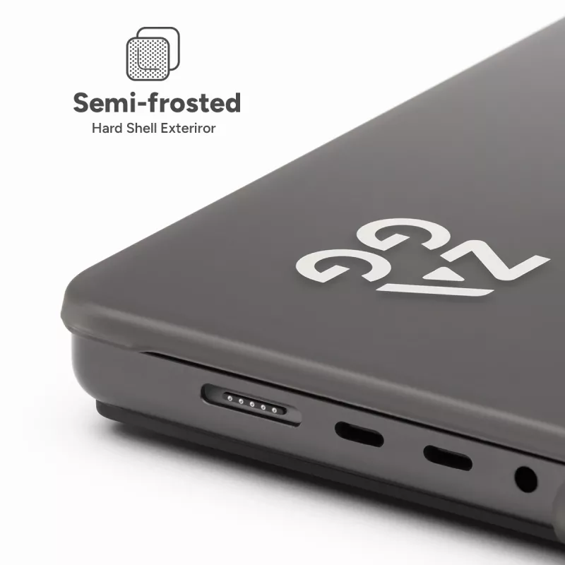 Kietas dėklas Zagg, skirtas „MacBook Pro 13 M2/M1 (20)“ — dūminės apdailos, apsauginis kevalas