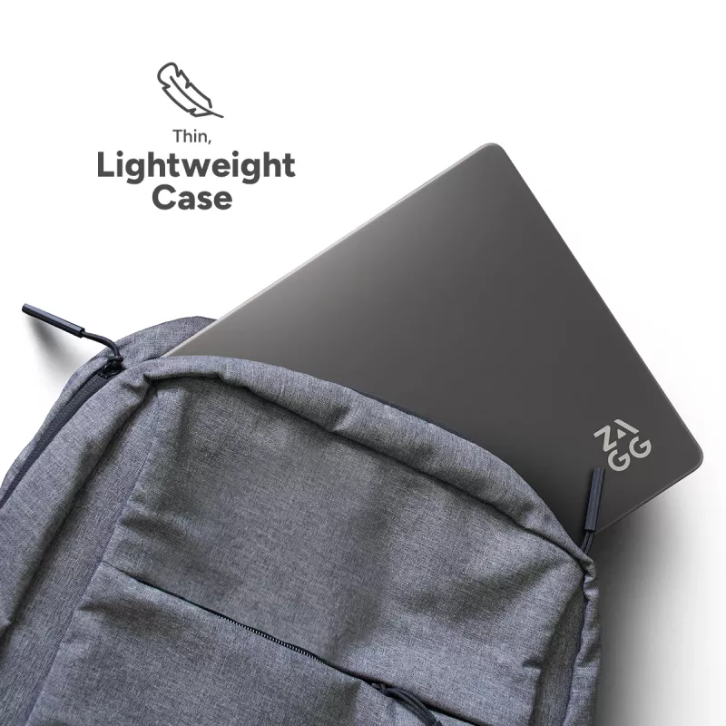 Kietas dėklas Zagg, skirtas „MacBook Pro 13 M2/M1 (20)“ — dūminės apdailos, apsauginis kevalas