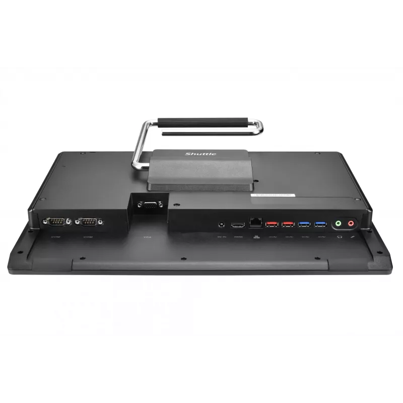 Shuttle All-In-One Barebone P55U, 15,6 colio multi-touch ekranas, Celeron 7305, WiFi, IP54, be ventiliatoriaus, 24/7 nuolatinis darbas