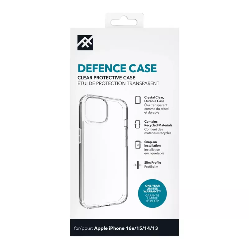 IFROGZ Defence Case iPhone 17e/16e/15/14/13 Clear, Dėklas, Apple, iPhone 17e/16e/15/14/13, 15,5 cm (6,1 colio), Skaidri