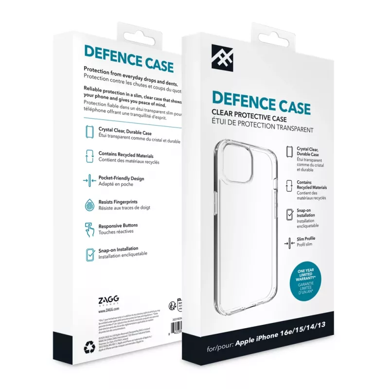 IFROGZ Defence Case iPhone 17e/16e/15/14/13 Clear, Dėklas, Apple, iPhone 17e/16e/15/14/13, 15,5 cm (6,1 colio), Skaidri