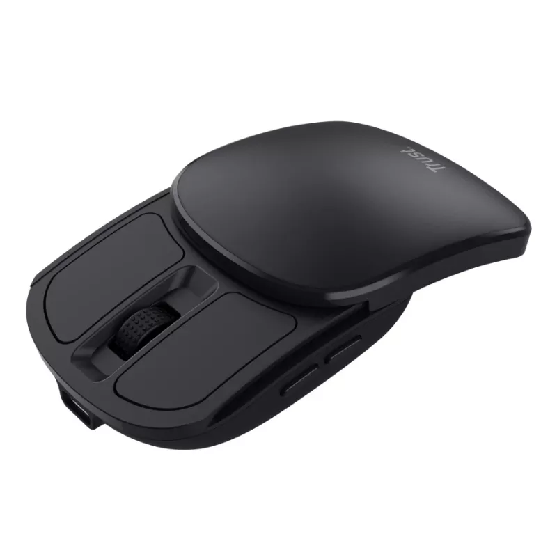 Pelė TRUST Travel tinkama abiem rankoms RF belaidė 2400 DPI, 6 mygtukai, juoda