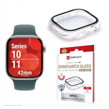 Viso korpuso apsauginė plėvelė e.v.i. DISPLEX Apple Series 10 42mm Skaidri — visą paviršių dengianti apsauginė plėvelė, skirta Apple Watch Series 10 42mm