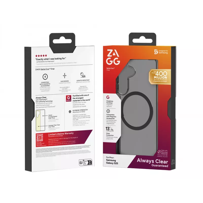 ZAGG Santa Cruz Snap Samsung Galaxy S25 Midnight, Dėklas, Samsung, Galaxy S25, 15,8 cm (6,2 colių), Pilka