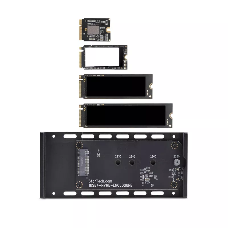 StarTech.com USB4 M.2 NVMe korpusas, 40 Gbps, išorinis USB-C/Thunderbolt NVMe SSD korpusas, aliuminio aušintuvo korpusas, B+M/M-Key