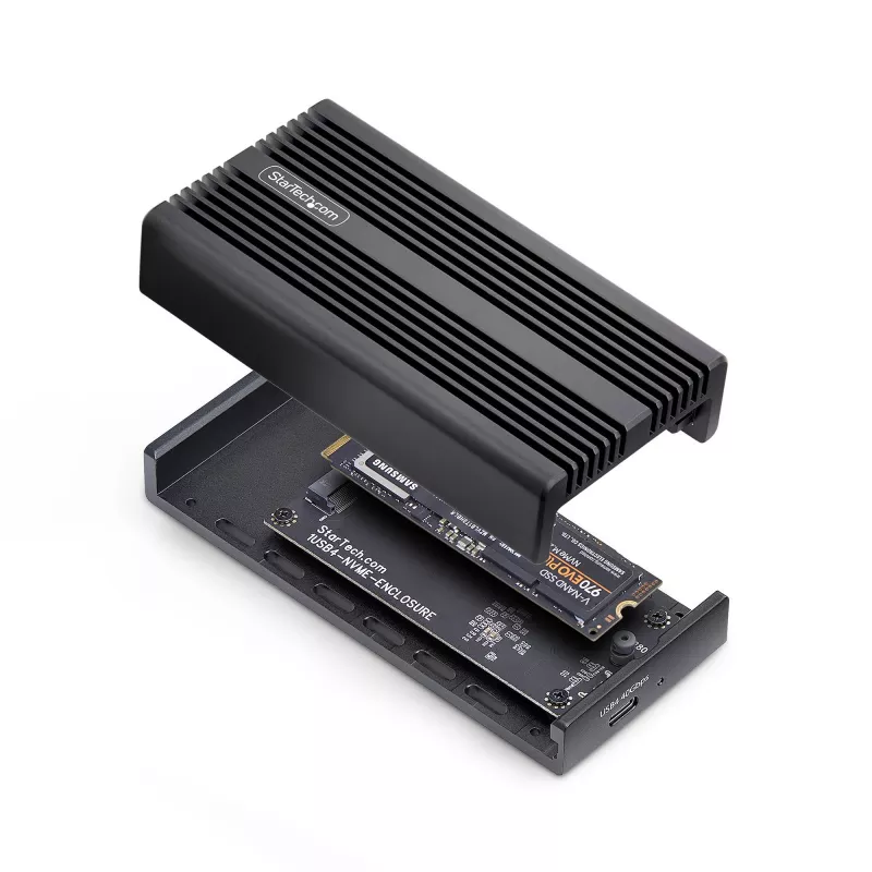 StarTech.com USB4 M.2 NVMe korpusas, 40 Gbps, išorinis USB-C/Thunderbolt NVMe SSD korpusas, aliuminio aušintuvo korpusas, B+M/M-Key