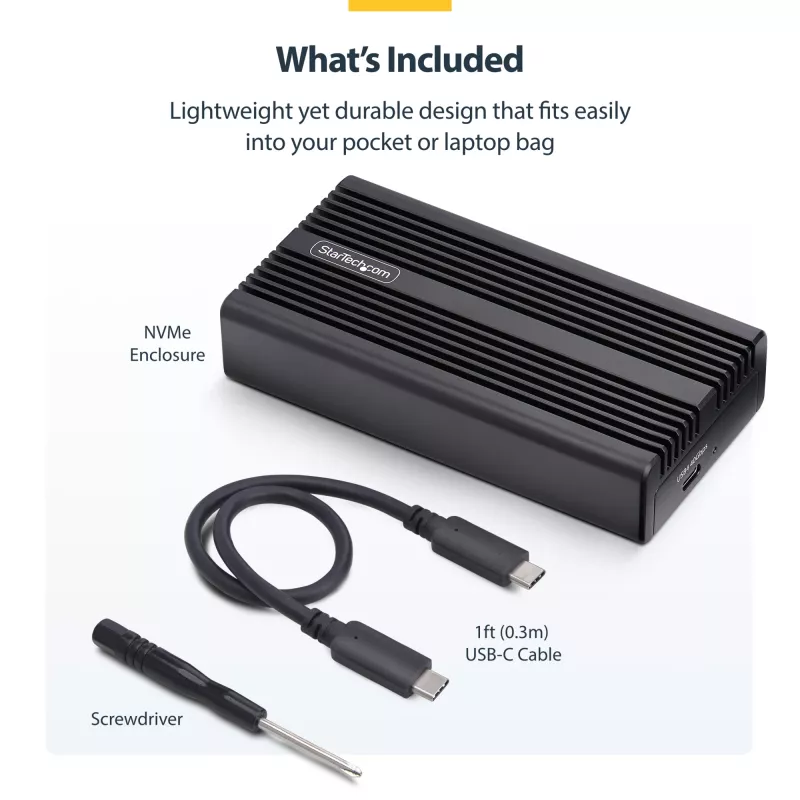 StarTech.com USB4 M.2 NVMe korpusas, 40 Gbps, išorinis USB-C/Thunderbolt NVMe SSD korpusas, aliuminio aušintuvo korpusas, B+M/M-Key