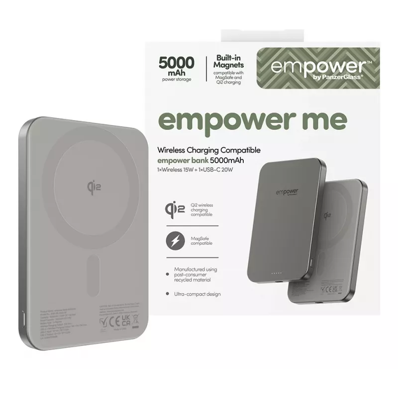 Išorinė baterija PanzerGlass empower by empower Bank 5000mAh Titanium