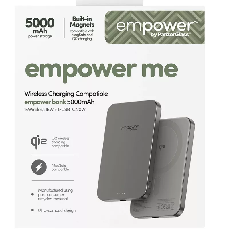 Išorinė baterija PanzerGlass empower by empower Bank 5000mAh Titanium