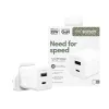 PanzerGlass empower™ by ® Turbo 35W įkroviklis su USB-C + USB-A | UK kištukas | Sidabrinė balta