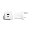 PanzerGlass empower™ by ® Turbo 35W įkroviklis su USB-C + USB-A | UK kištukas | Sidabrinė balta