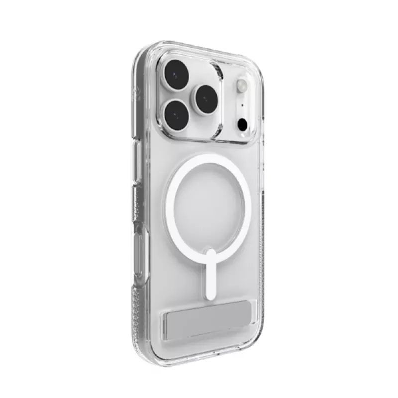 Dėklas ZAGG Crystal Palace Snap Kickstand Case, skirtas Apple iPhone 17 Pro, permatomas