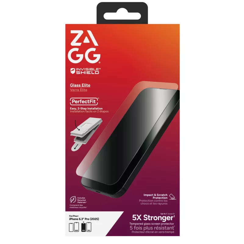 InvisibleShield Glass Elite apsauginis ekrano stiklas, skirtas Apple iPhone 17 Pro