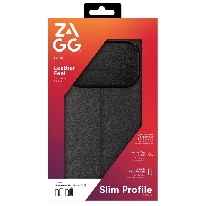 ZAGG Folio dėklas Apple iPhone 17 Pro Max juodas, Folio, Apple, iPhone 17 Pro Max, 17.5 cm (6.9 colio), Juoda