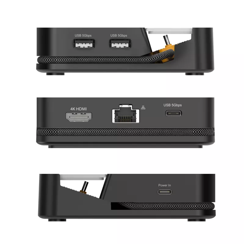 Mobiliojo įrenginio prijungimo stotelė j5 create JCD624-N USB Type-C, skirta iPhone 16/15 ir Samsung Galaxy serijoms, 100×250×28,5 mm, 238 g, juoda/pilka