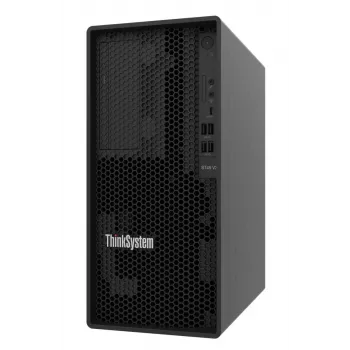Bokštinis serveris Lenovo ThinkSystem ST45 V3 su AMD EPYC 4124P 3,8 GHz, 16 GB DDR5, 960 GB saugykla, 500 W maitinimo blokas