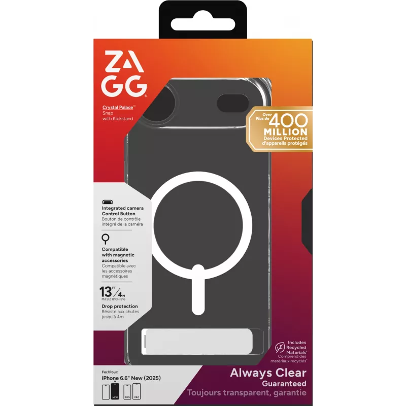 ZAGG Crystal Palace Snap Kickstand (Button Cover) dėklas Apple iPhone 17 Air