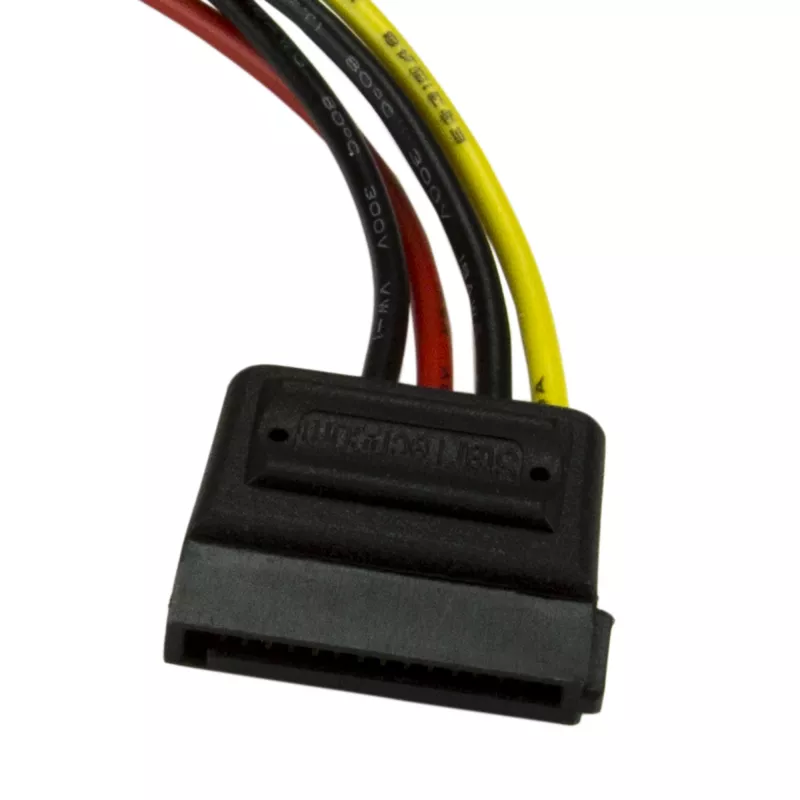 StarTech.com 6 colių 4 kontaktų LP4 į SATA maitinimo laido adapteris, Molex (4 kontaktų), SATA 15 kontaktų, 0,152 m, Vyr., Tiesus, Tiesus