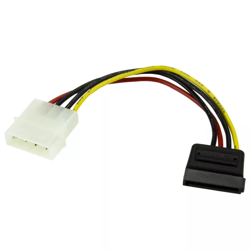 StarTech.com 6 colių 4 kontaktų LP4 į SATA maitinimo laido adapteris, Molex (4 kontaktų), SATA 15 kontaktų, 0,152 m, Vyr., Tiesus, Tiesus