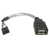 StarTech.com 6 colių USB 2.0 laidas – USB A lizdas į pagrindinės plokštės USB 4 kontaktų antgalį, lizdas/lizdas