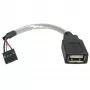 StarTech.com 6 colių USB 2.0 laidas – USB A lizdas į pagrindinės plokštės USB 4 kontaktų antgalį, lizdas/lizdas