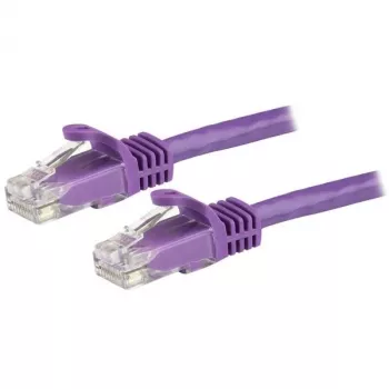 StarTech.com 15m CAT6 Ethernet kabelis – violetinis CAT 6 Gigabit Ethernet laidas – 250 MHz 100 W PoE RJ45 UTP tinklo / komutacinis kabelis be užkabinimų su įtempimo sumažinimu, individualiai testuotas