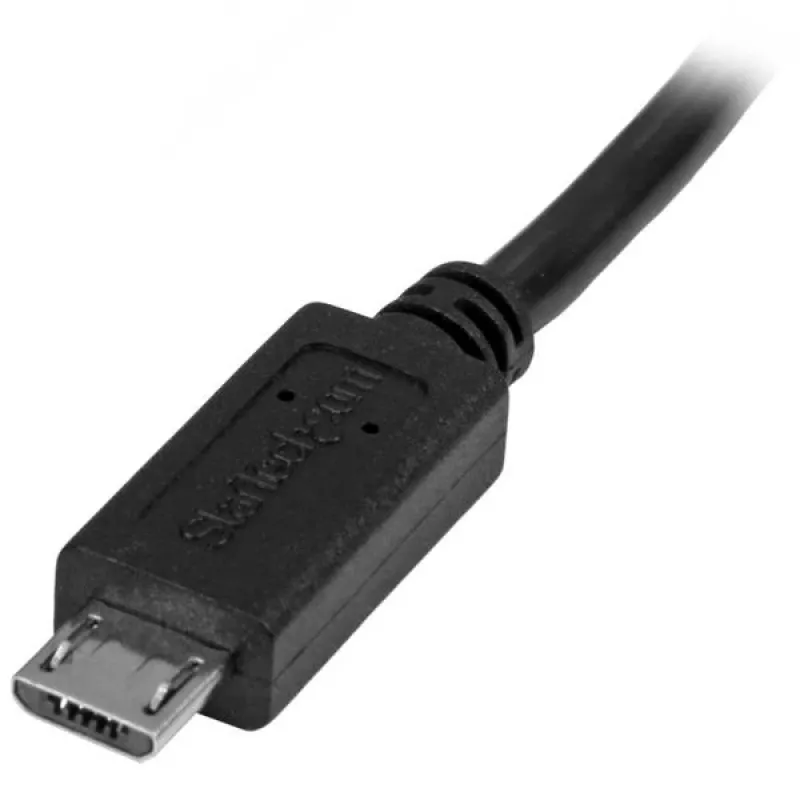 StarTech.com Micro-USB ilginamasis laidas - Vyr./Mot. - 0,5 m (20 col.), 0,5 m, Micro-USB B, Micro-USB B, USB 2.0, 0,48 Gbit/s, Juodas