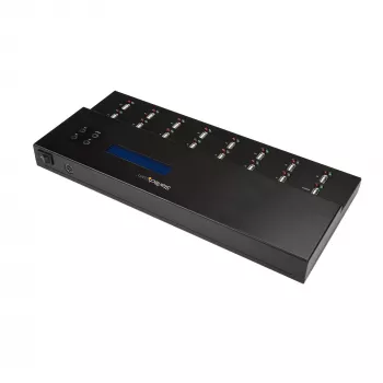 StarTech.com atskiras 1 į 15 USB atminties kopijavimo įrenginys ir trintuvas, kelių USB atmintinių kopijavimo įrenginys, sistemos, failų ir viso disko kopijavimas 1,5 GB/min greičiu, vienkartinis ir 3 kartų trynimas, LCD ekranas - TAA