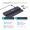 StarTech.com atskiras 1 į 15 USB atminties kopijavimo įrenginys ir trintuvas, kelių USB atmintinių kopijavimo įrenginys, sistemos, failų ir viso disko kopijavimas 1,5 GB/min greičiu, vienkartinis ir 3 kartų trynimas, LCD ekranas - TAA
