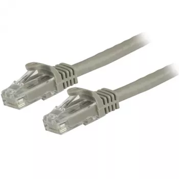 StarTech.com 1,5 m CAT6 eterneto kabelis – pilkas CAT 6 gigabitinio eterneto laidas – 250 MHz 100 W PoE RJ45 UTP tinklo / komutacinis kabelis be užkabinimų su įtempimo mažinimu, išbandytas individualiai