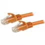StarTech.com 1,5 m CAT6 eterneto laidas – oranžinis CAT 6 gigabitinio eterneto laidas – 250 MHz 100 W PoE RJ45 UTP tinklo / komutacinis kabelis be užkabinimų su tempimo mažinimo įtvaru, individualiai patikrintas