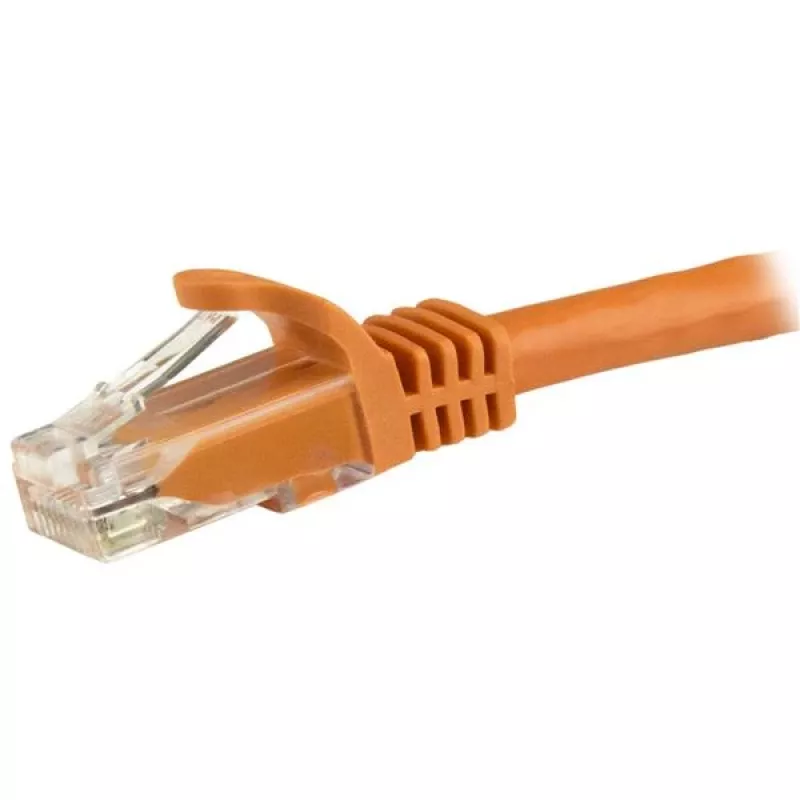 StarTech.com 1,5 m CAT6 eterneto laidas – oranžinis CAT 6 gigabitinio eterneto laidas – 250 MHz 100 W PoE RJ45 UTP tinklo / komutacinis kabelis be užkabinimų su tempimo mažinimo įtvaru, individualiai patikrintas