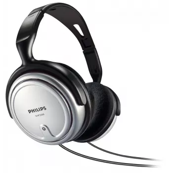 Philips Indoor Corded TV Headphone SHP2500/10, Wired, 15 - 22000 Hz, Music, 909 g, Headphones, Juoda, Sidabrinė