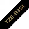 Brother TZE-R354 juostelės etiketėms gamyba Auksinė ant juodos