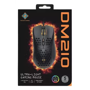 Žaidimų pelė Deltaco DM210 laidinė itin plona RGB juoda