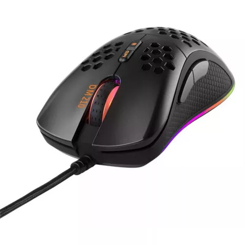 Žaidimų pelė Deltaco DM210 laidinė itin plona RGB juoda